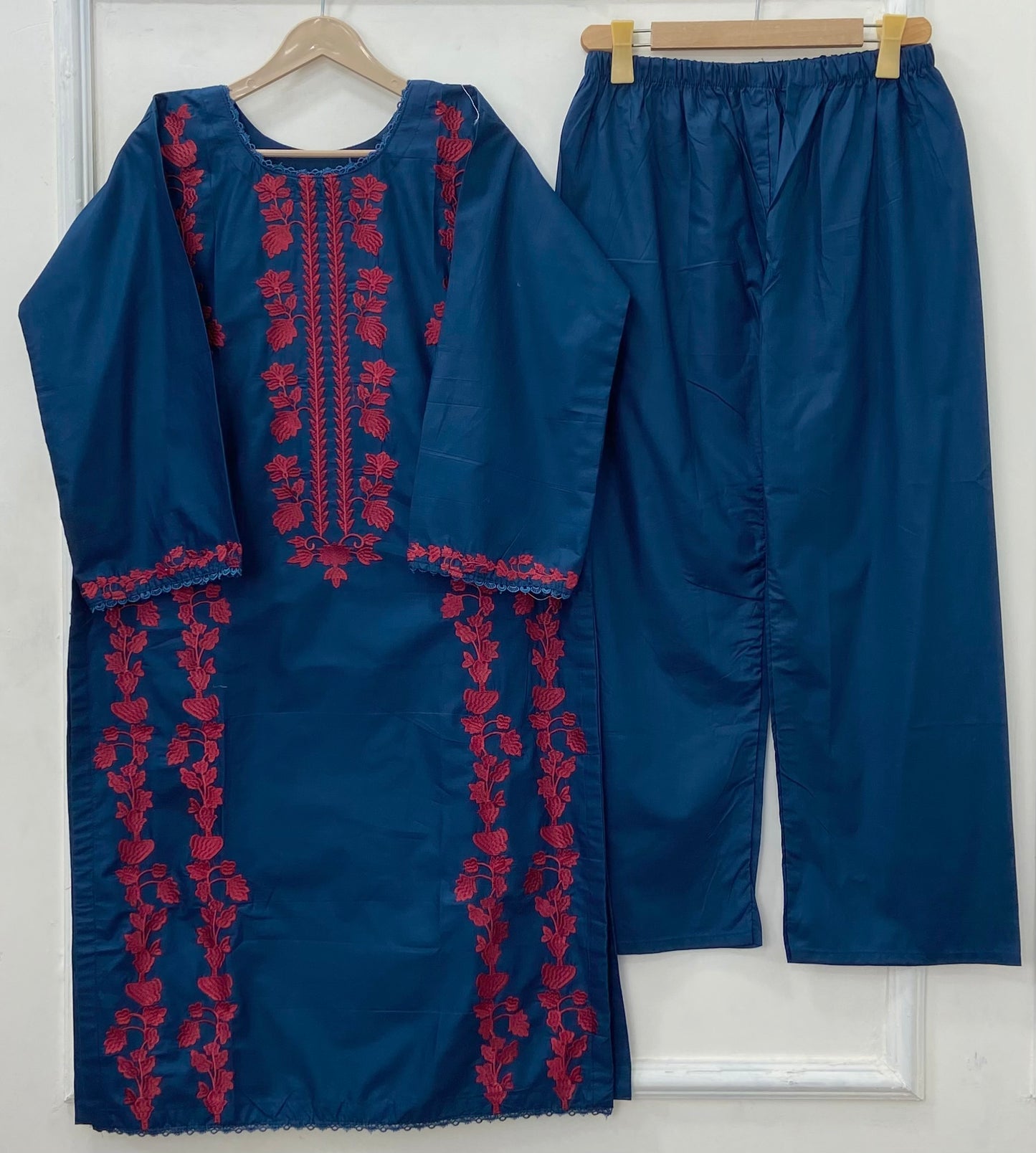 Contrasted Embroidered 2PC (Premium Cotton) D-473