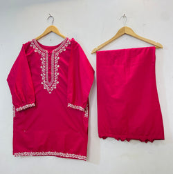Embroidered Pocketful Co-Ord Set (Cotton) D-77