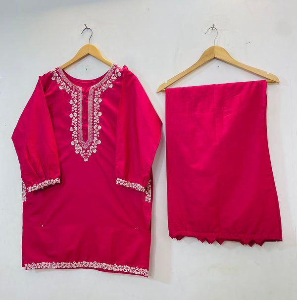 Embroidered Pocketful Co-Ord Set (Cotton) D-77