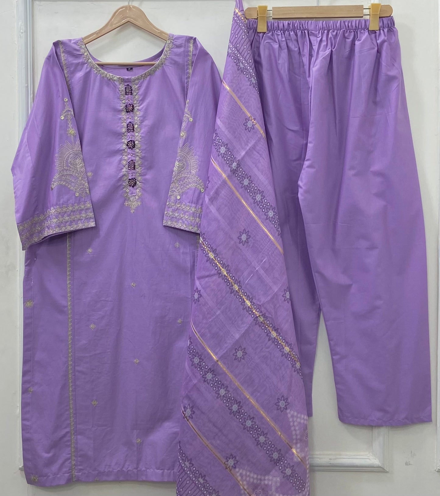 Long Embroidered | 3PC Cotton D-563