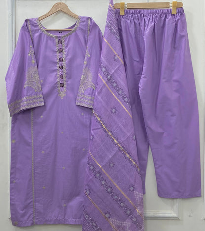Long Embroidered | 3PC Cotton D-563