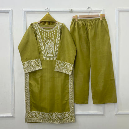 Eid Edit: Embroidered 3PC (Premium Cotton) D-450