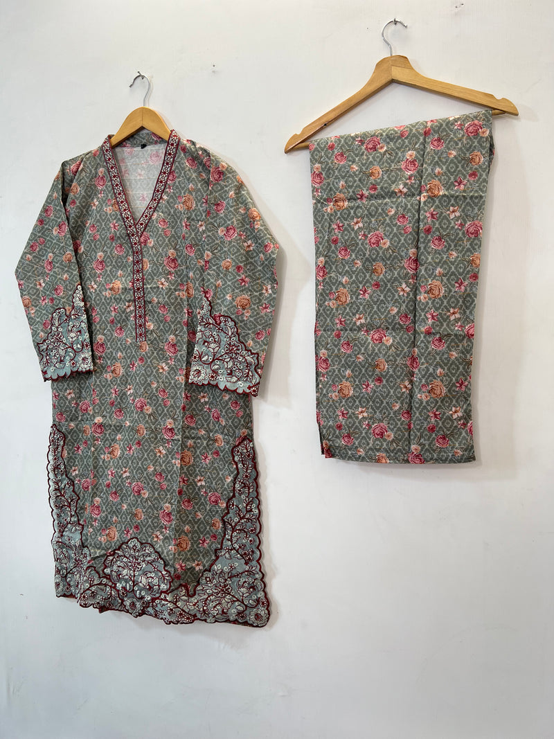 Bana Dora 2PC (Lawn) 07-Grey