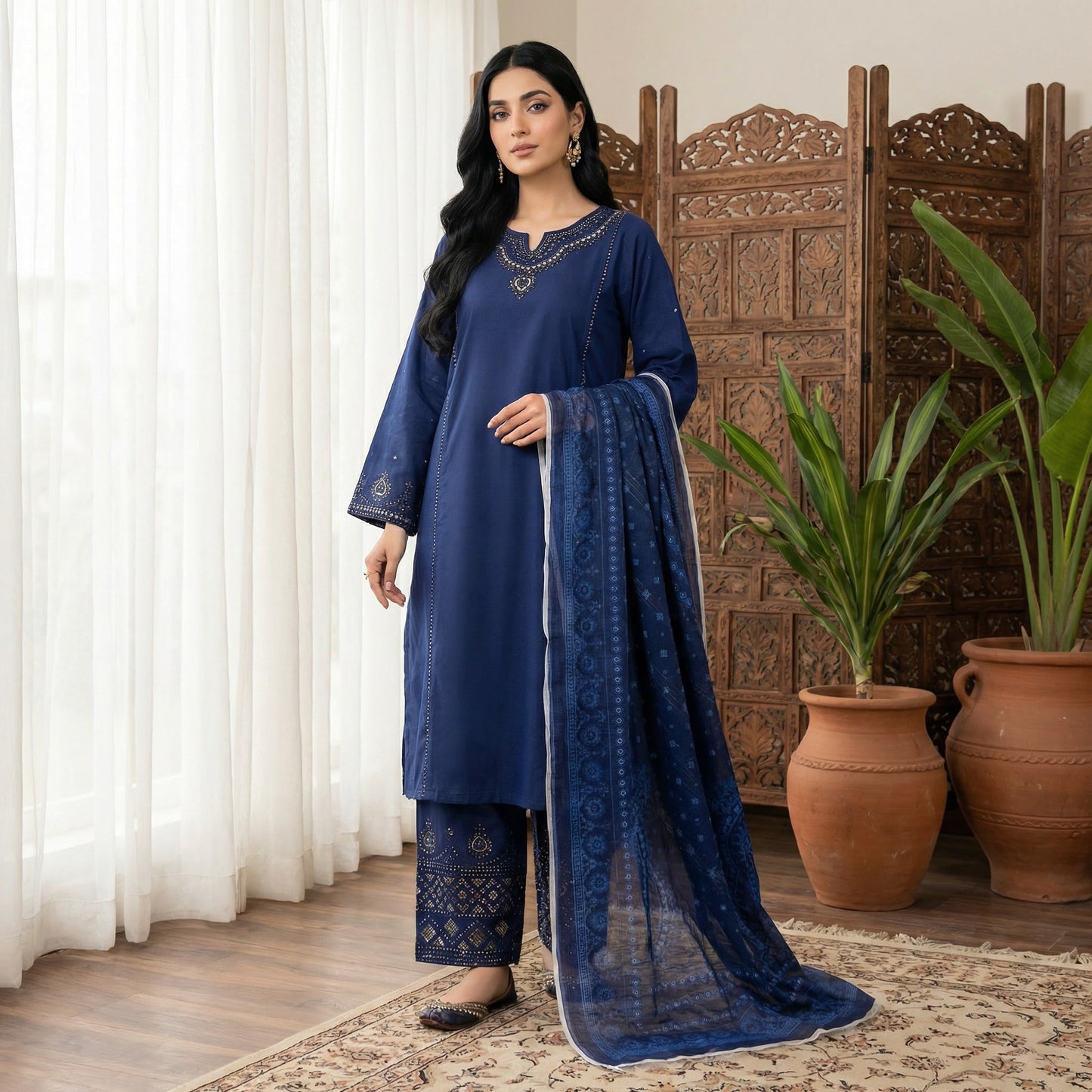 Guluna Formals | 3PC Lawn Cotton D-572