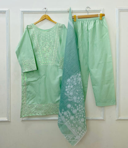 Sitaara Embroidered 3PC (Premium Cotton) D-489