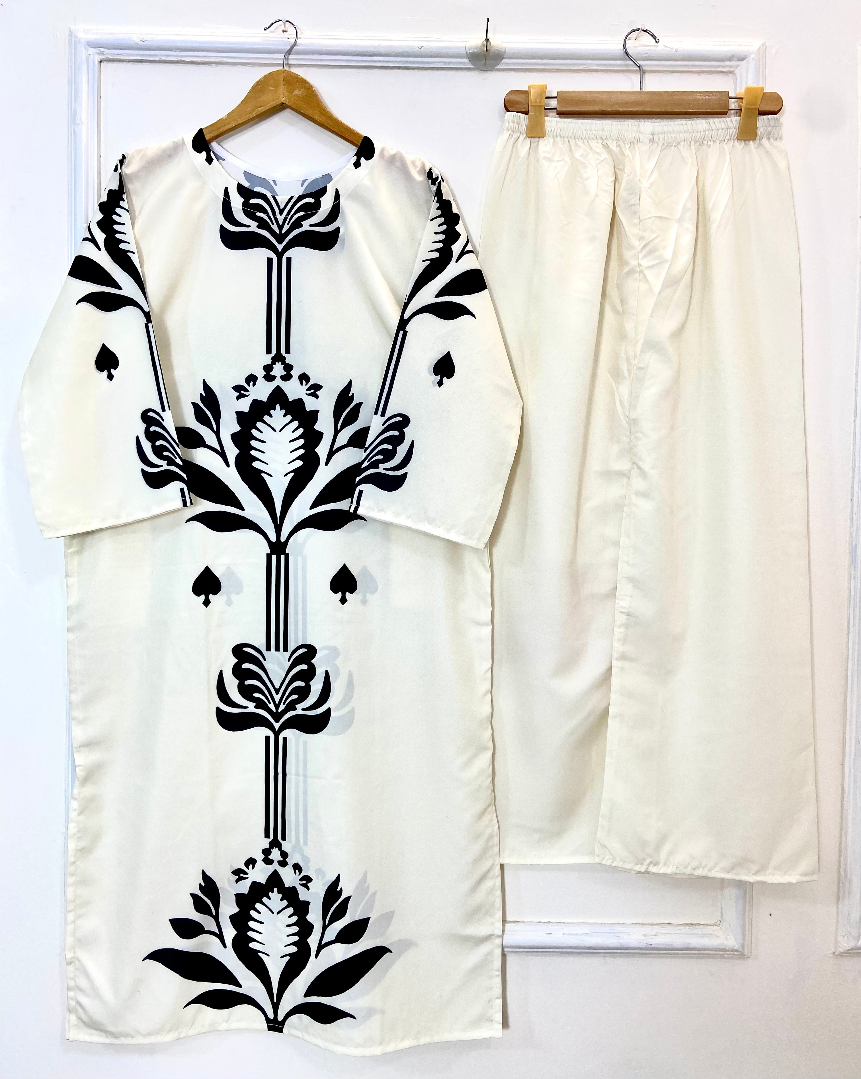 Creamy Delight Co-Ord Set (Swiss Silk) D-170