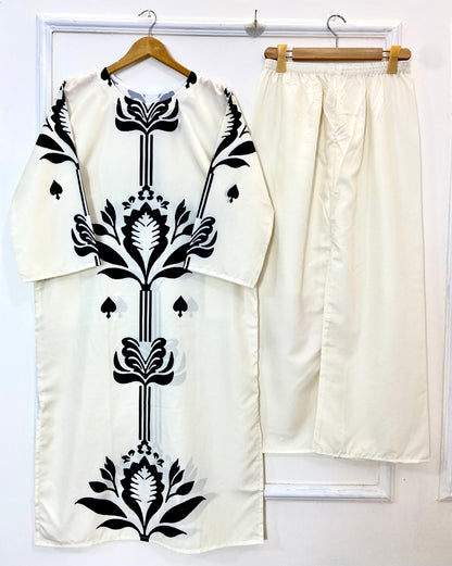 Creamy Delight Co-Ord Set (Swiss Silk) D-170