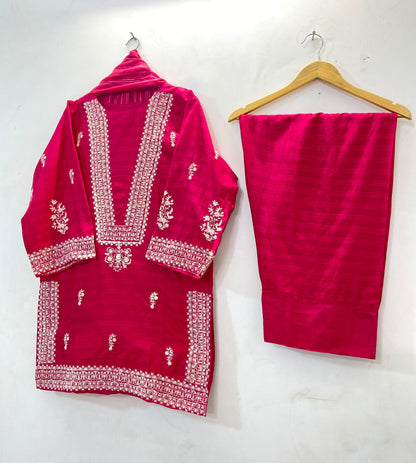 Embroidered Farshi 3PC (Cotton Lawn) D-69