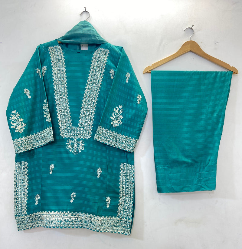 Embroidered Farshi 3PC (Cotton Lawn) D-29