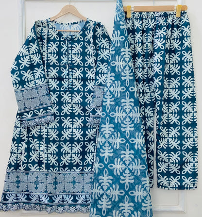 Traditional Embroidered 3PC (Bana Dora Silk) D-429