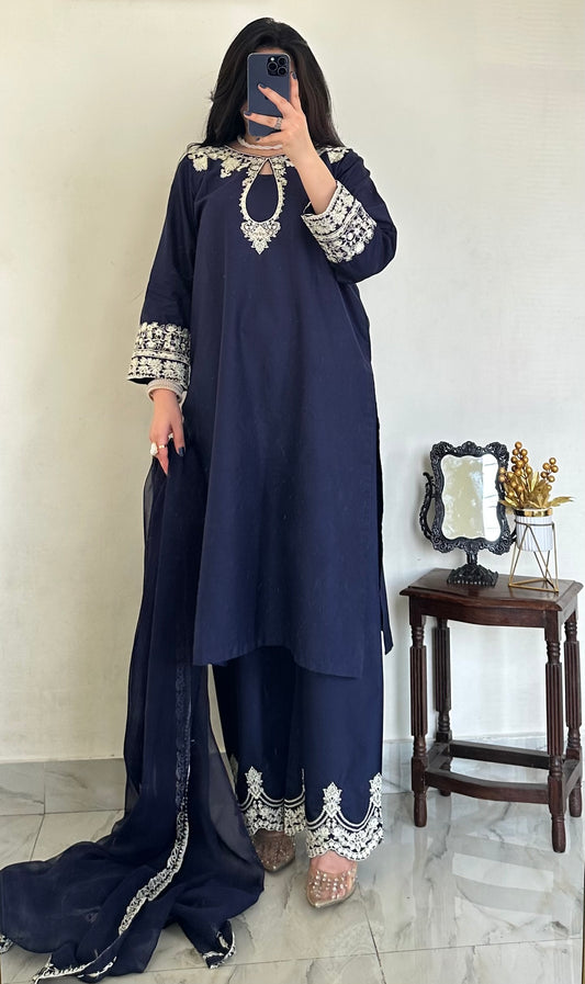 Dreamy Blue | 3PC Cotton Lawn D-632