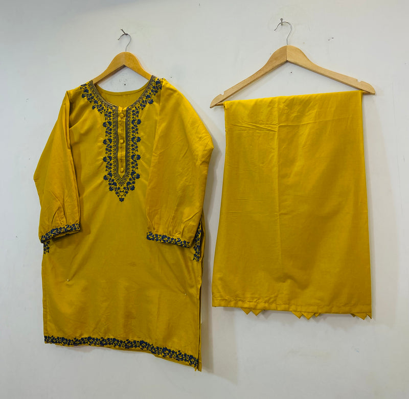 Embroidered Pocketful Co-Ord Set (Cotton) D-77