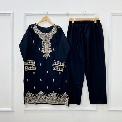 Fairy Embroidered 2PC (Premium Cotton) D-412