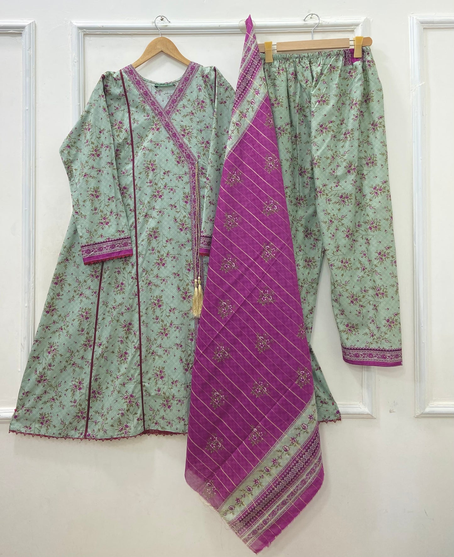 Angrakha Frocks | 3PC Binsaeed Lawn D-653