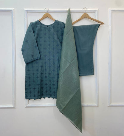 Regular Embroidered 3PC (Khaddar) D-217