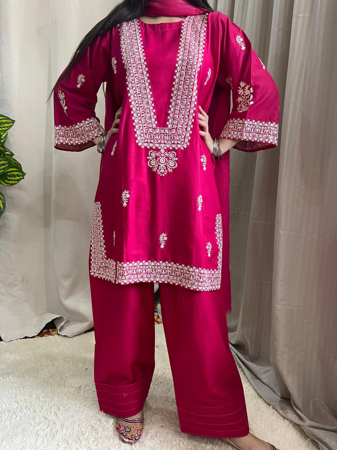 Embroidered Farshi 3PC (Cotton Lawn) D-29