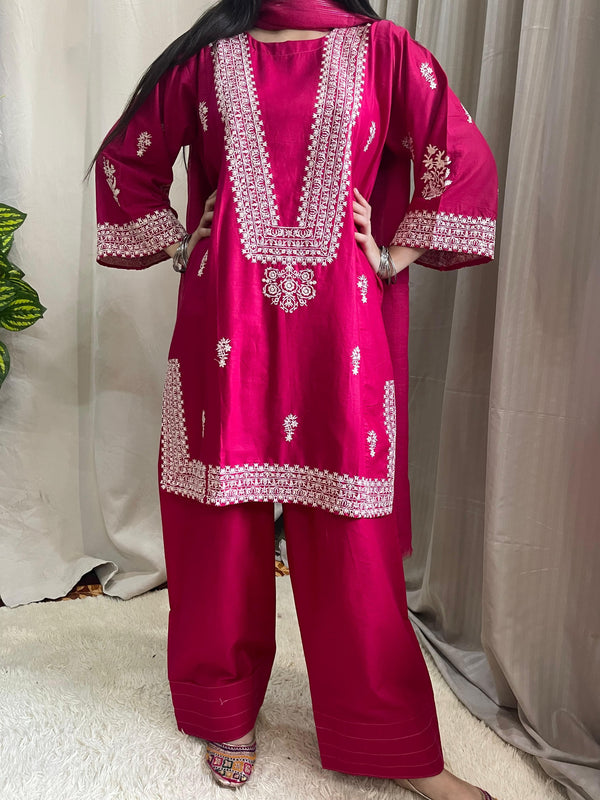 Embroidered Farshi 3PC (Cotton Lawn) D-29