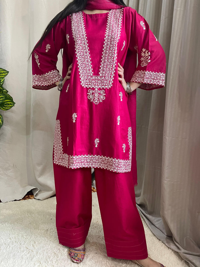 Embroidered Farshi 3PC (Cotton Lawn) D-29