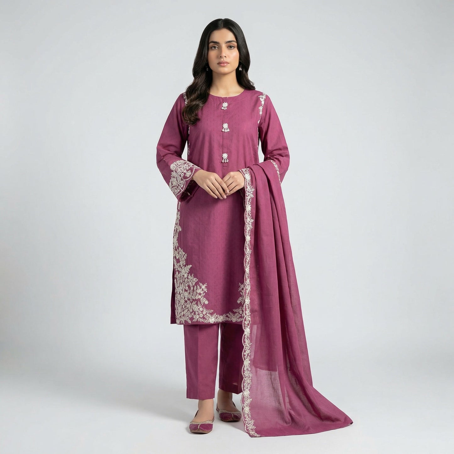 Festive Embroidered | 3PC Cotton D-574