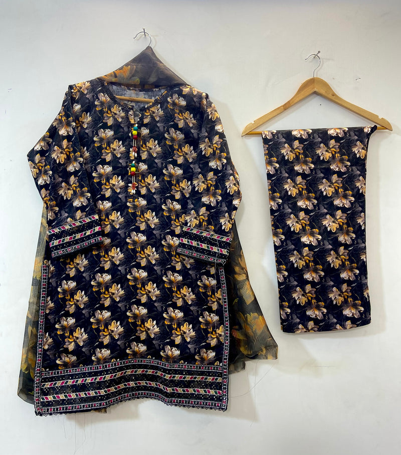 Sequins Chic 3PC (Lawn) D-28