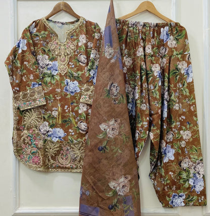 Eid Edit: 3PC (Bana Dora Silk) D-513