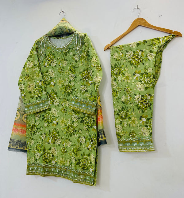 Embroidered Luxury Touch 3PC (Lawn Best Selling) D-56