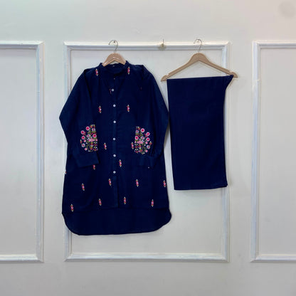 Cozy Embroidered Co-Ord Set (Khaddar) D-261