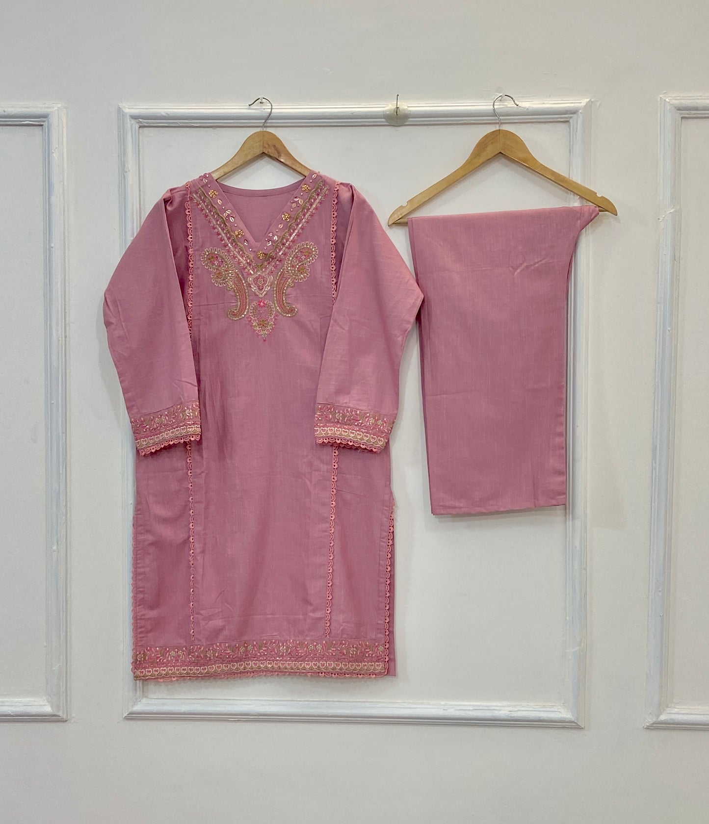 Embellished Beauty 2PC (Hand-crafted) (Khaddar) D-166