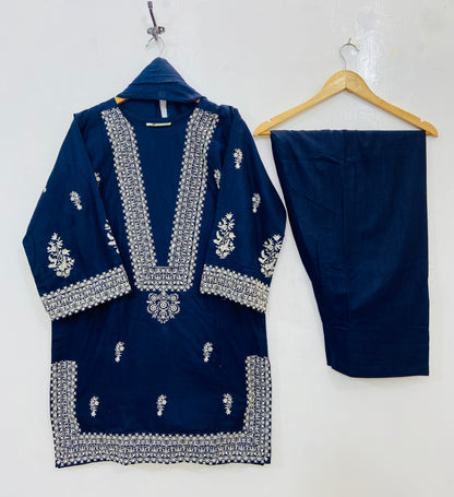 Embroidered Farshi 3PC (Khaddar) (Best Selling) D-136