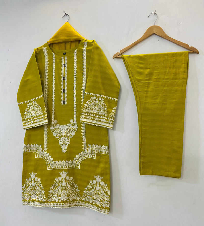 Taj Embroidered 3PC (Premium Cotton) D-51