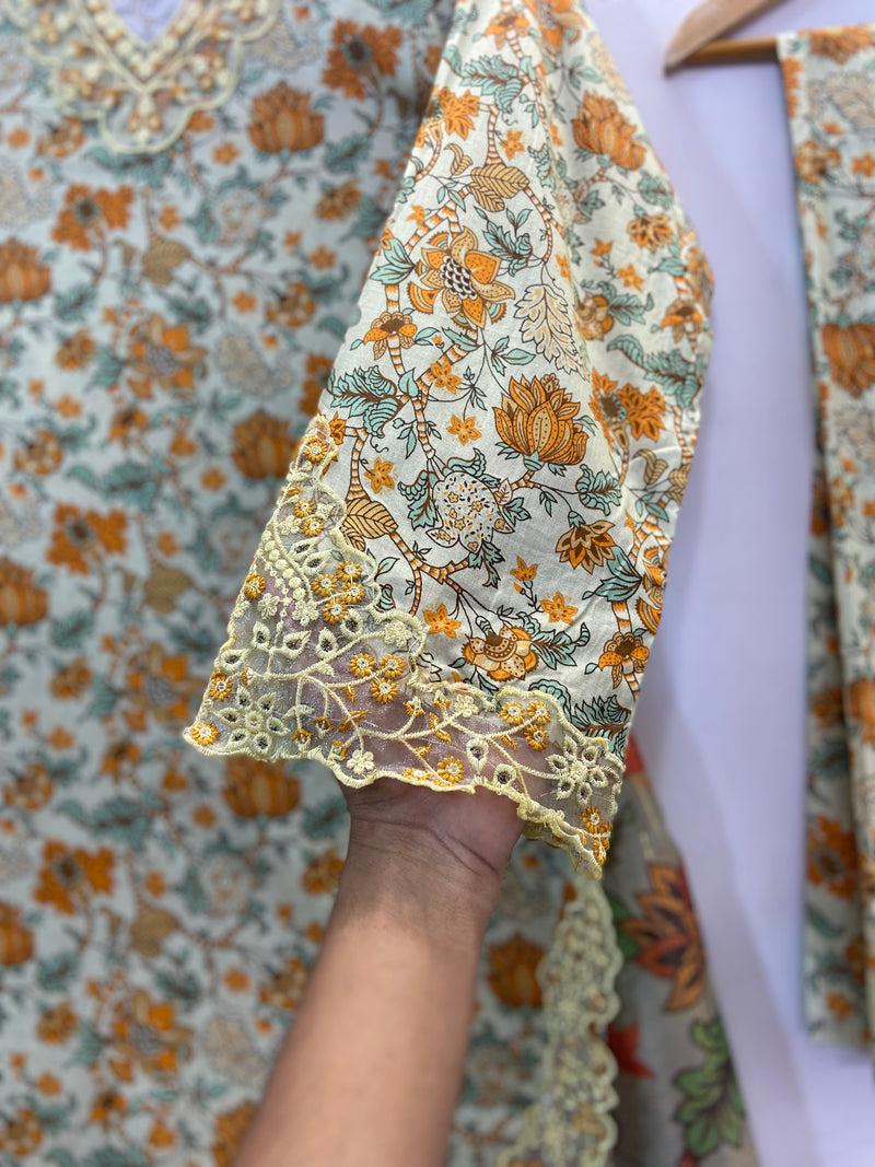 Embroidered Cutwork 3PC (Lawn) D-27