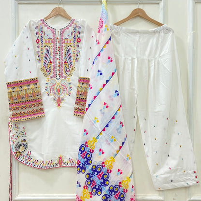Bulbul Farshi | 3PC Lawn Cotton D-581