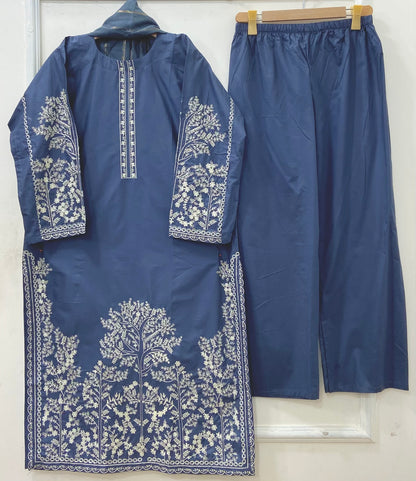 Embroidered Long | 3PC Cotton D-637
