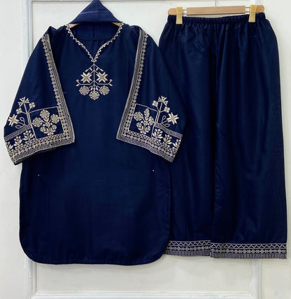 Cross-Stitched Beauty 3PC (Premium Cotton) D-446
