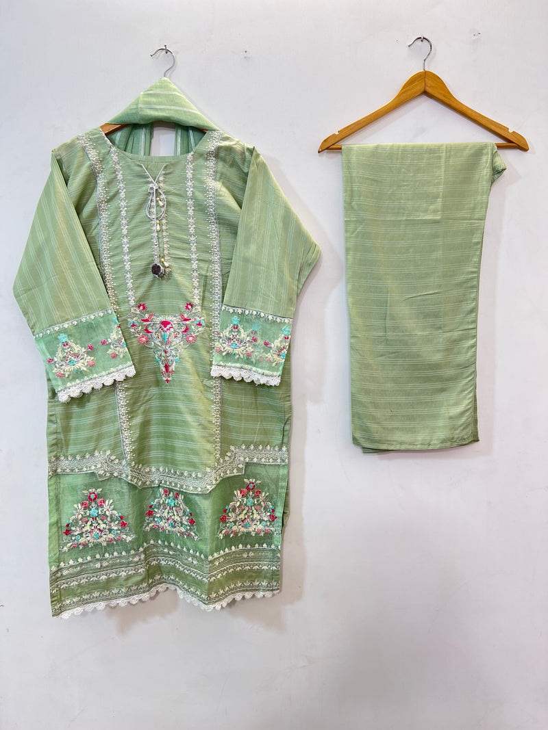 3PC Embroidered Cotton Lawn -11