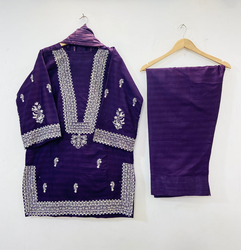 Embroidered Farshi 3PC (Cotton Lawn) D-69