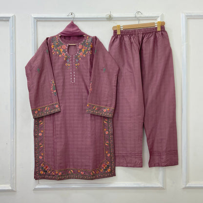 Embroidered Formal | 3PC Cotton D-571
