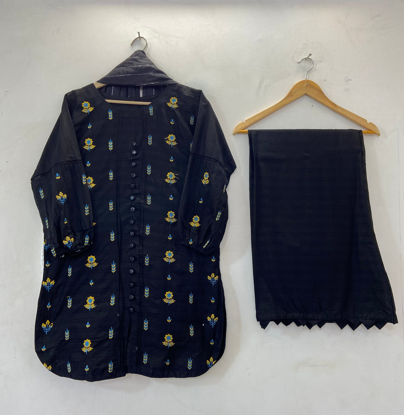 Happy Sunflower Co-Ord Set 3PC (Cotton Lawn) D-35