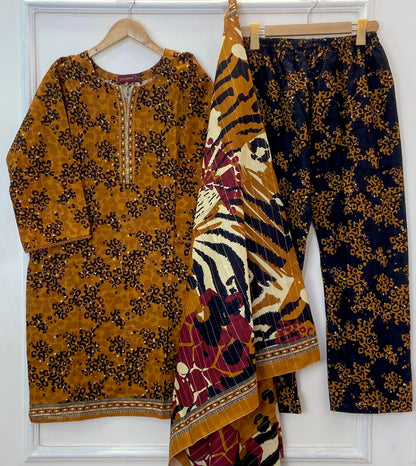 Bin Saeed's Winter Edit: 3PC (Khaddar) D-305
