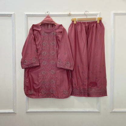 Embroidered 3PC (Premium Cotton) D-393
