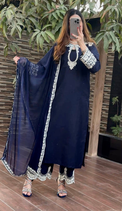 Dreamy Blue 3PC (Premium Cotton) D-448