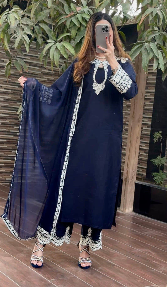 Dreamy Blue 3PC (Premium Cotton) D-448