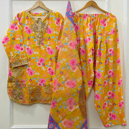 Eid Edit: 3PC (Bana Dora Silk) D-513