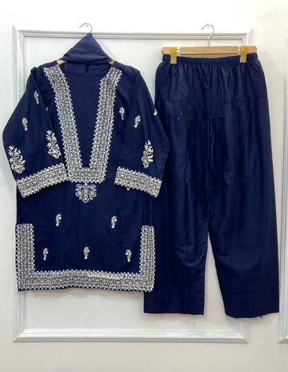 Embroidered Farshi 3PC (Khaddar) (Best Seller) D-155