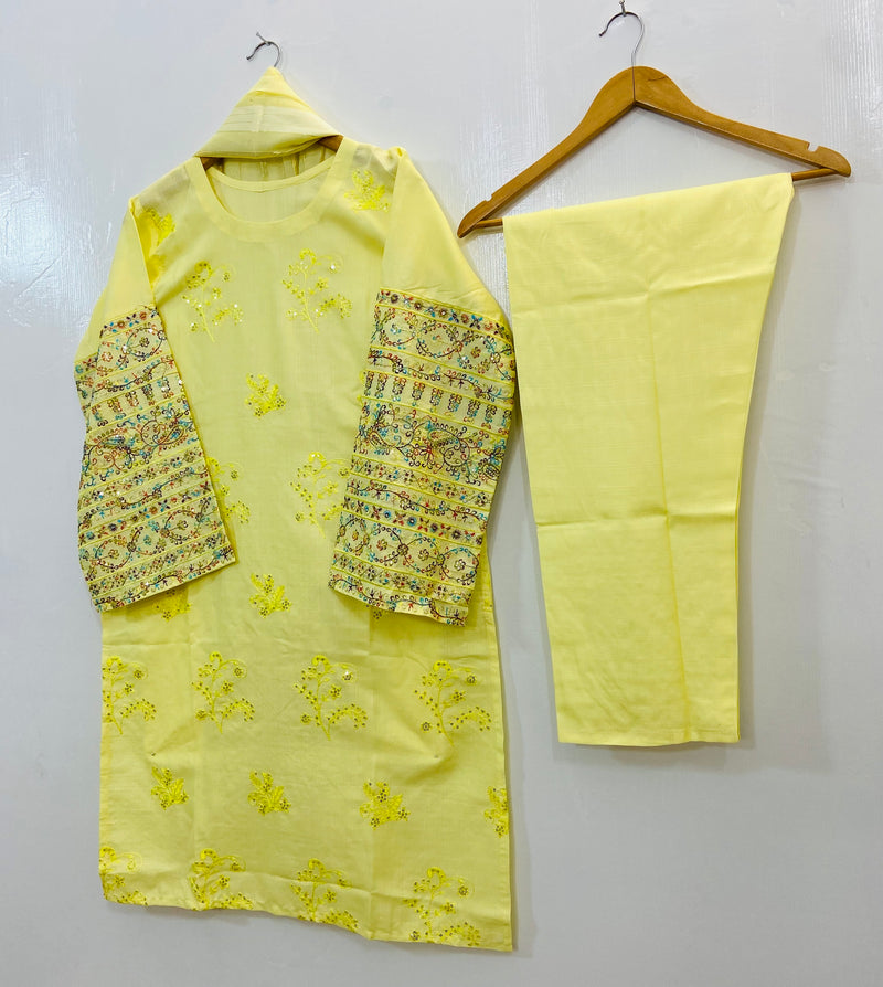 Sequins Embroidered Chic (Khaadi Cotton) D-93