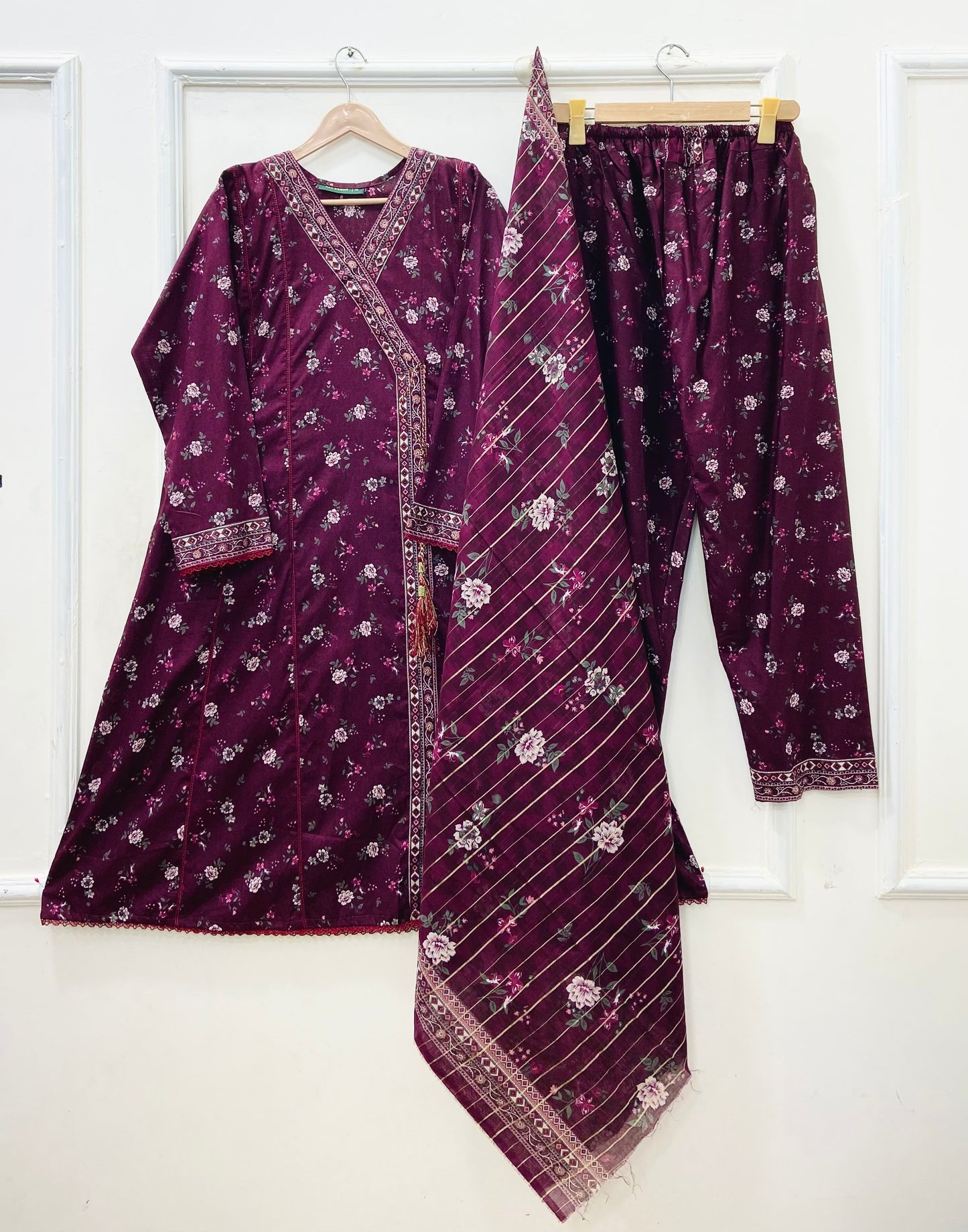 Angrakha Frocks | 3PC Binsaeed Lawn D-653