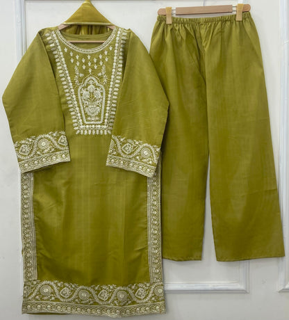 Eid Edit: Embroidered 3PC (Premium Cotton) D-450