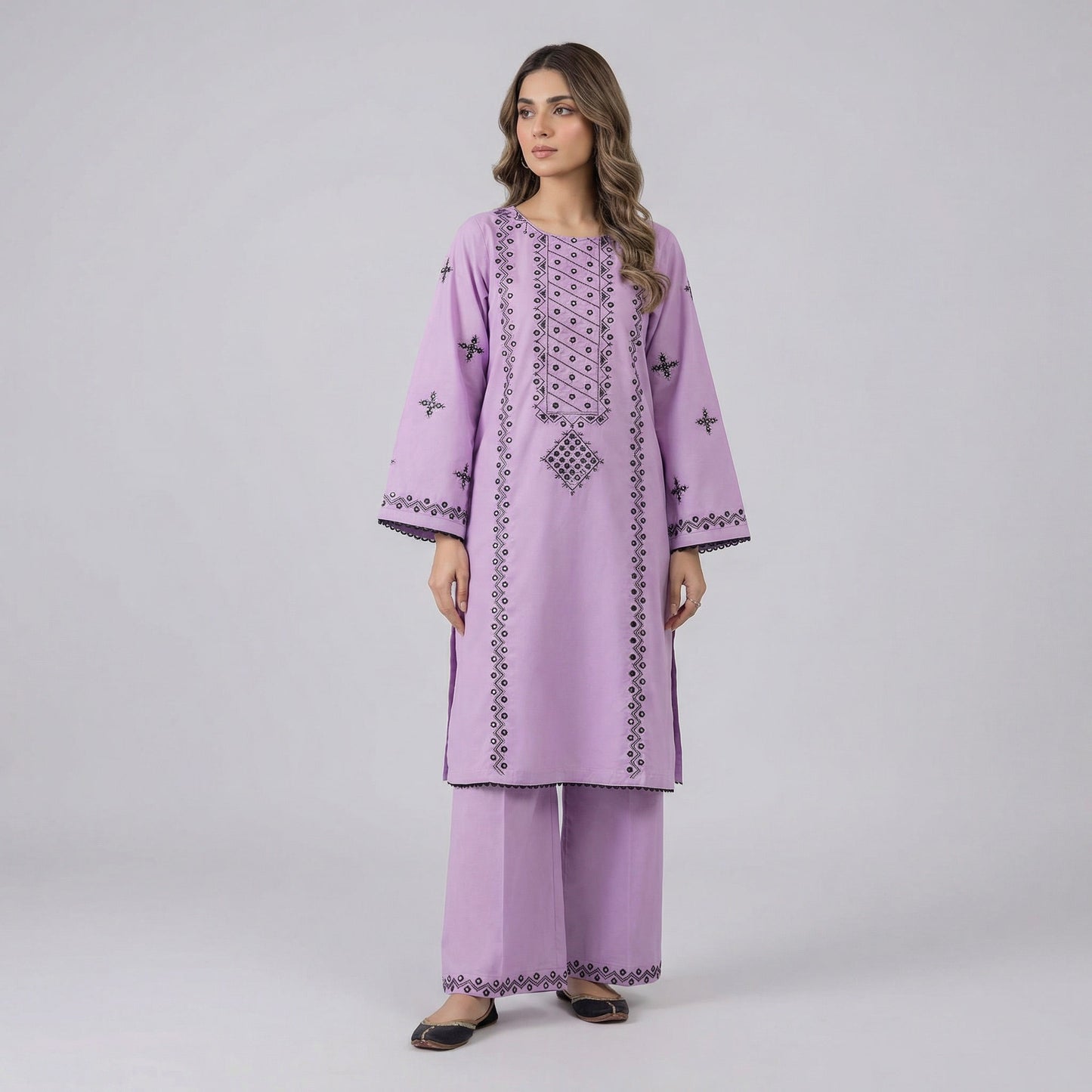 Sequins Embroidered | 2PC Cotton D-569