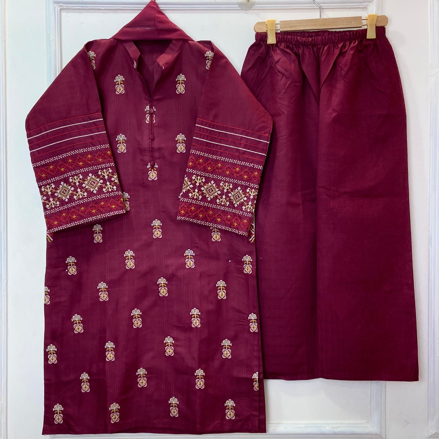 Perfect Pocket Embroidered 3PC (Premium Cotton) (Hot Seller) D-376