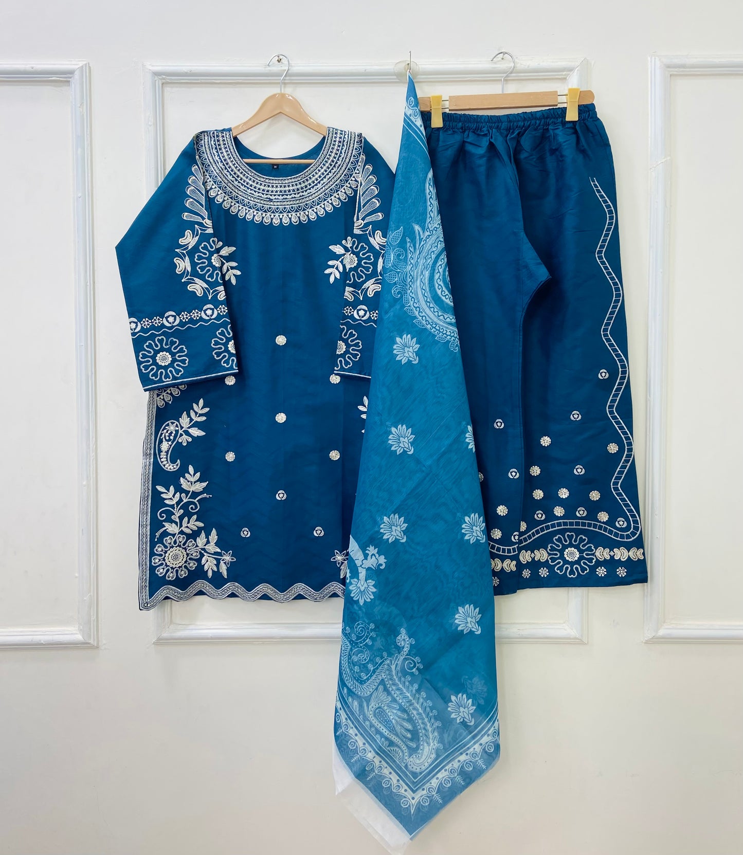 Eid Ensemble Embroidered 3PC (Premium Cotton) D-447